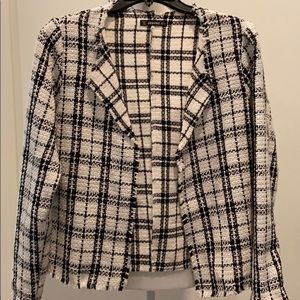 Black and white tweed blazer